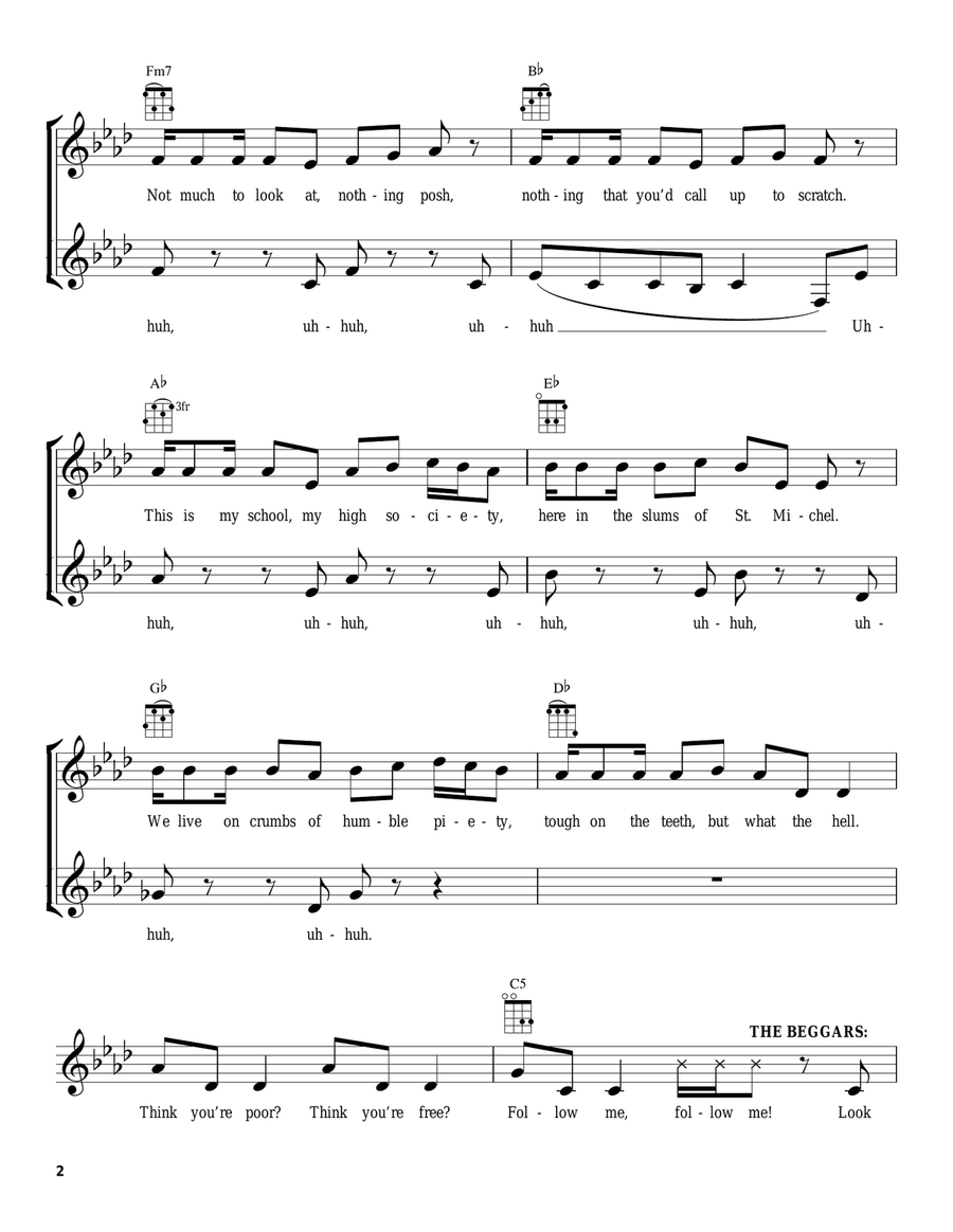 Look Down (Gavroche) Look Down (Gavroche) Ukulele scores gallery preview page 2