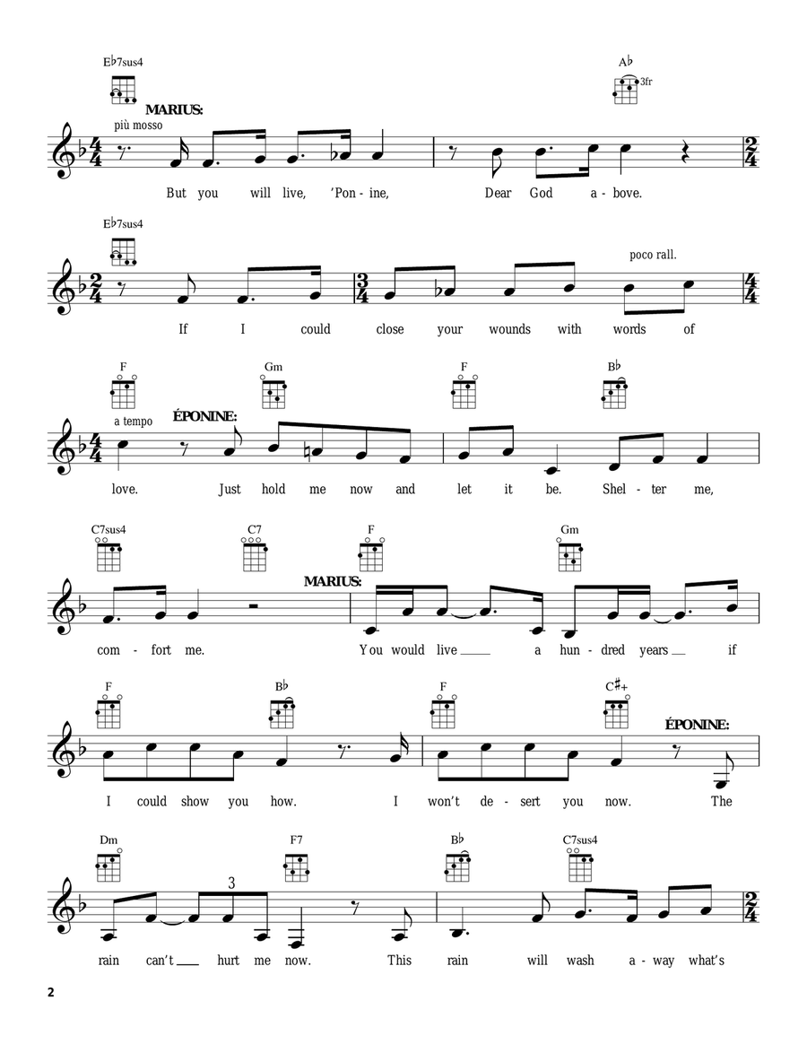 A Little Fall Of Rain A Little Fall Of Rain Ukulele scores gallery preview page 2