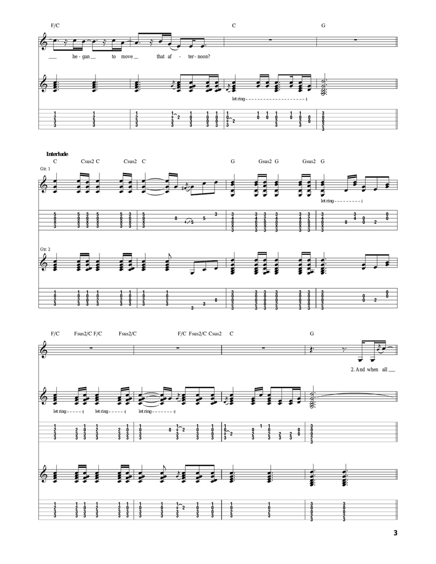 Morning Song Morning Song Acoustic Guitar scores gallery preview page 3