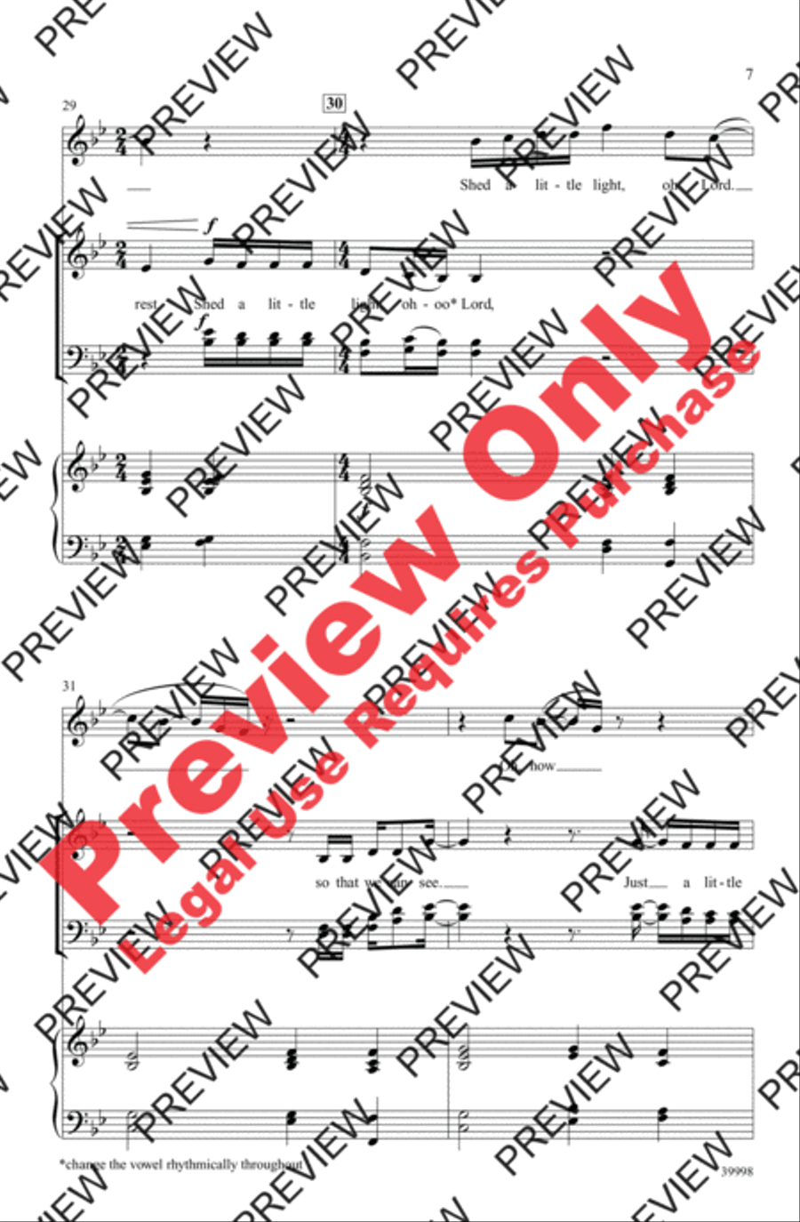 Shed a Little Light Shed a Little Light 4-Part scores gallery preview page 7