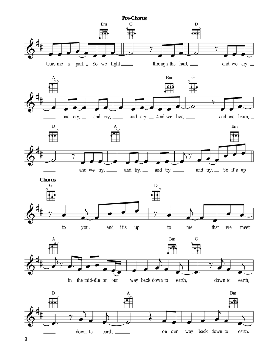 Down To Earth Down To Earth Ukulele scores gallery preview page 2