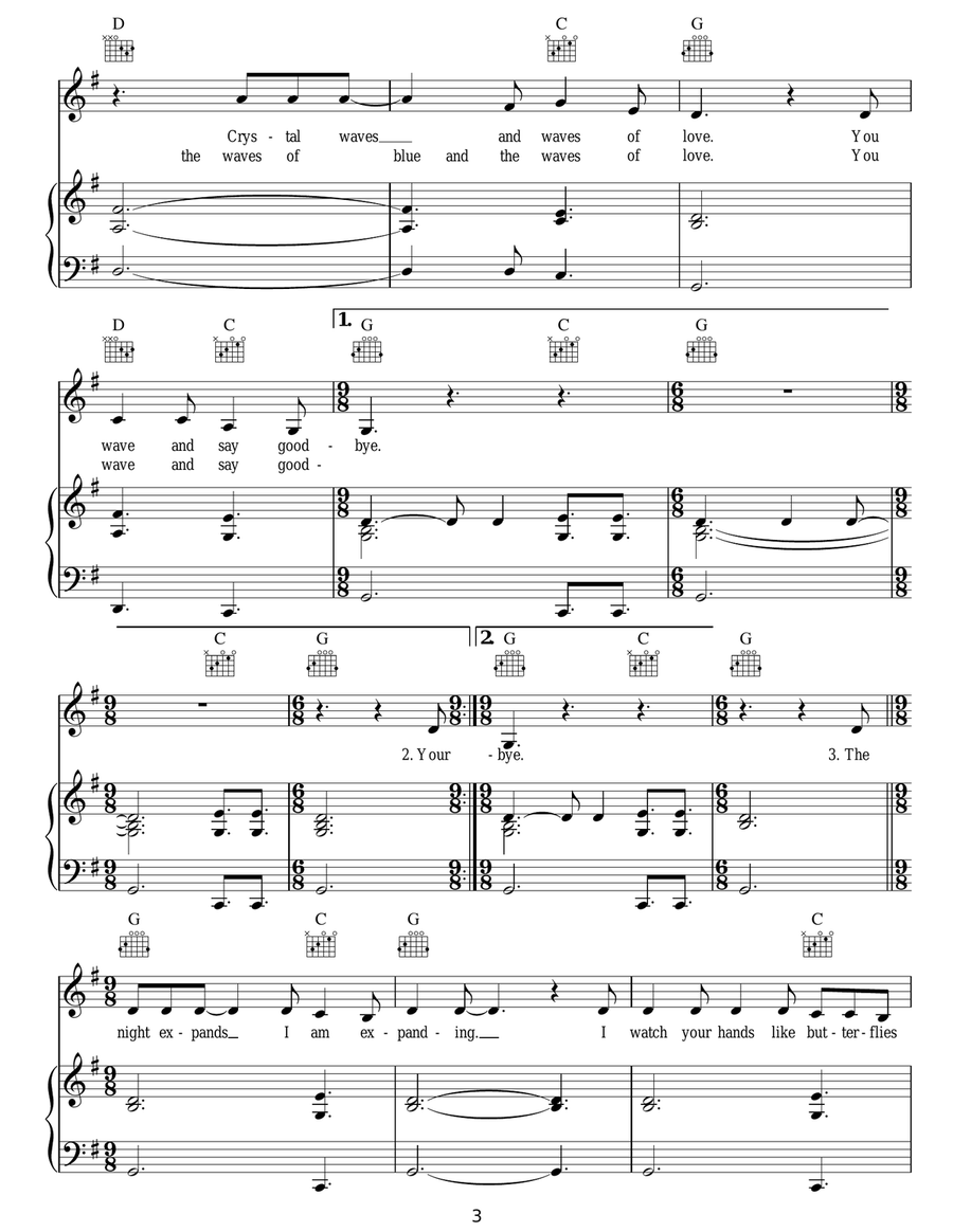 Wide Lovely Eyes Guitar scores gallery preview page 3