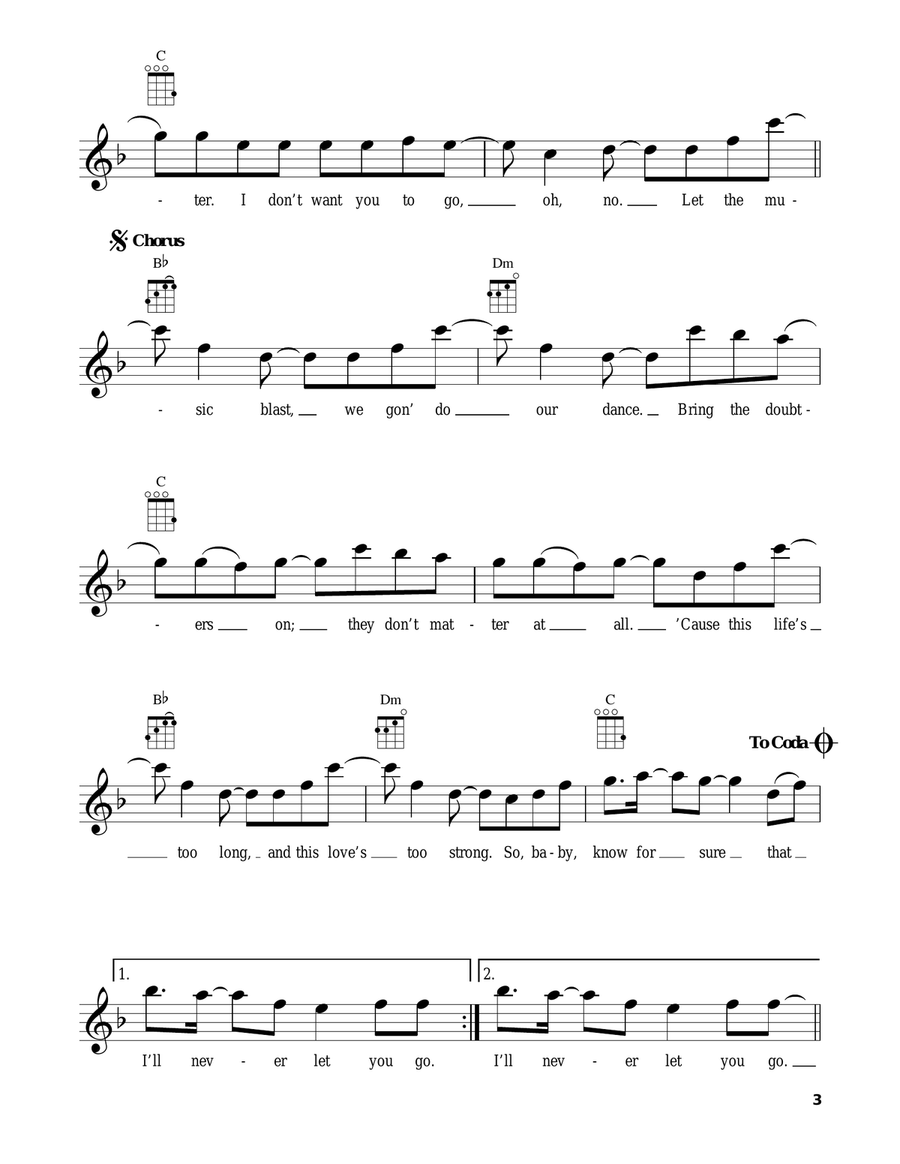 Never Let You Go Never Let You Go Ukulele scores gallery preview page 3