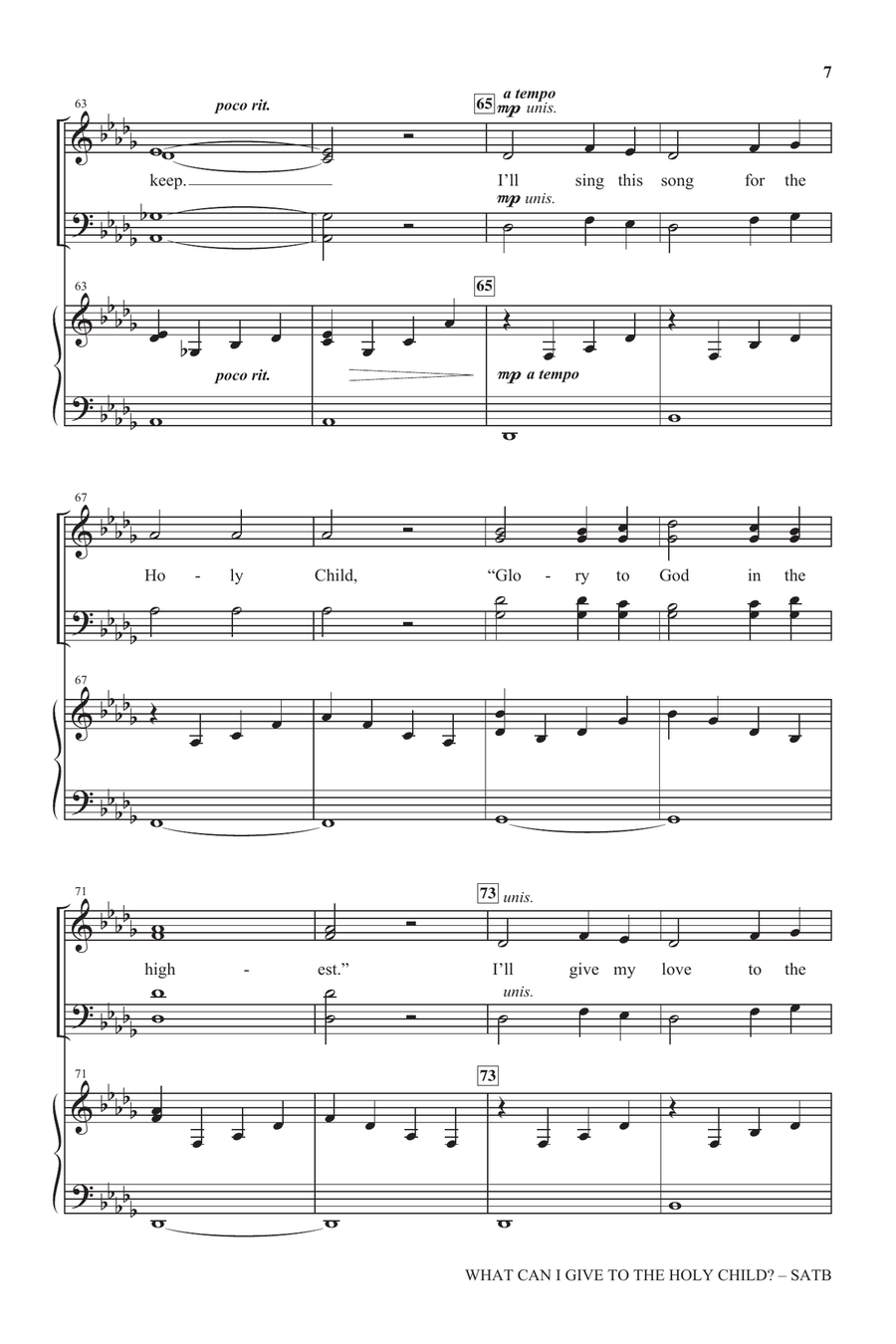What Can I Give To The Holy Child? 4-Part scores gallery preview page 6