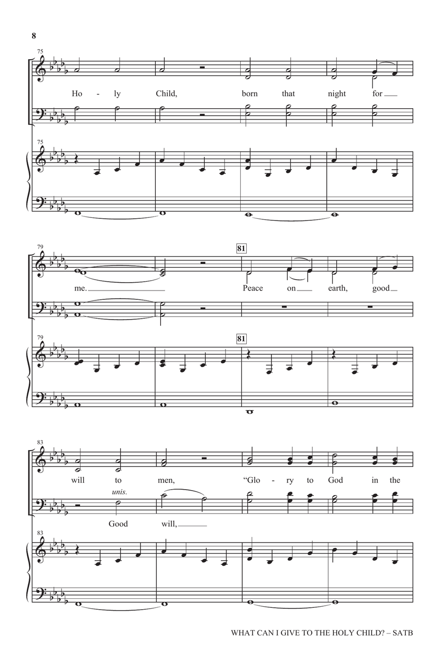 What Can I Give To The Holy Child? 4-Part scores gallery preview page 7
