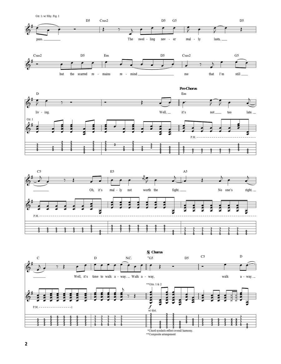 Walk Away Walk Away Acoustic Guitar scores gallery preview page 2