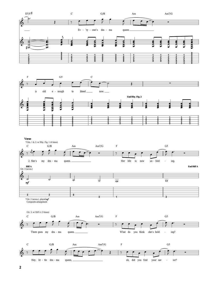 Drama Queen Drama Queen Acoustic Guitar scores gallery preview page 2