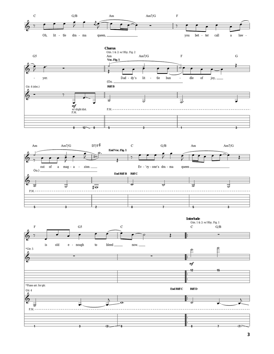 Drama Queen Drama Queen Acoustic Guitar scores gallery preview page 3