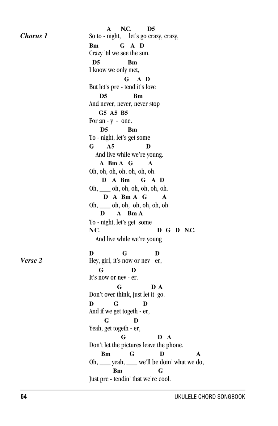 Live While We're Young Live While We're Young Ukulele scores gallery preview page 2