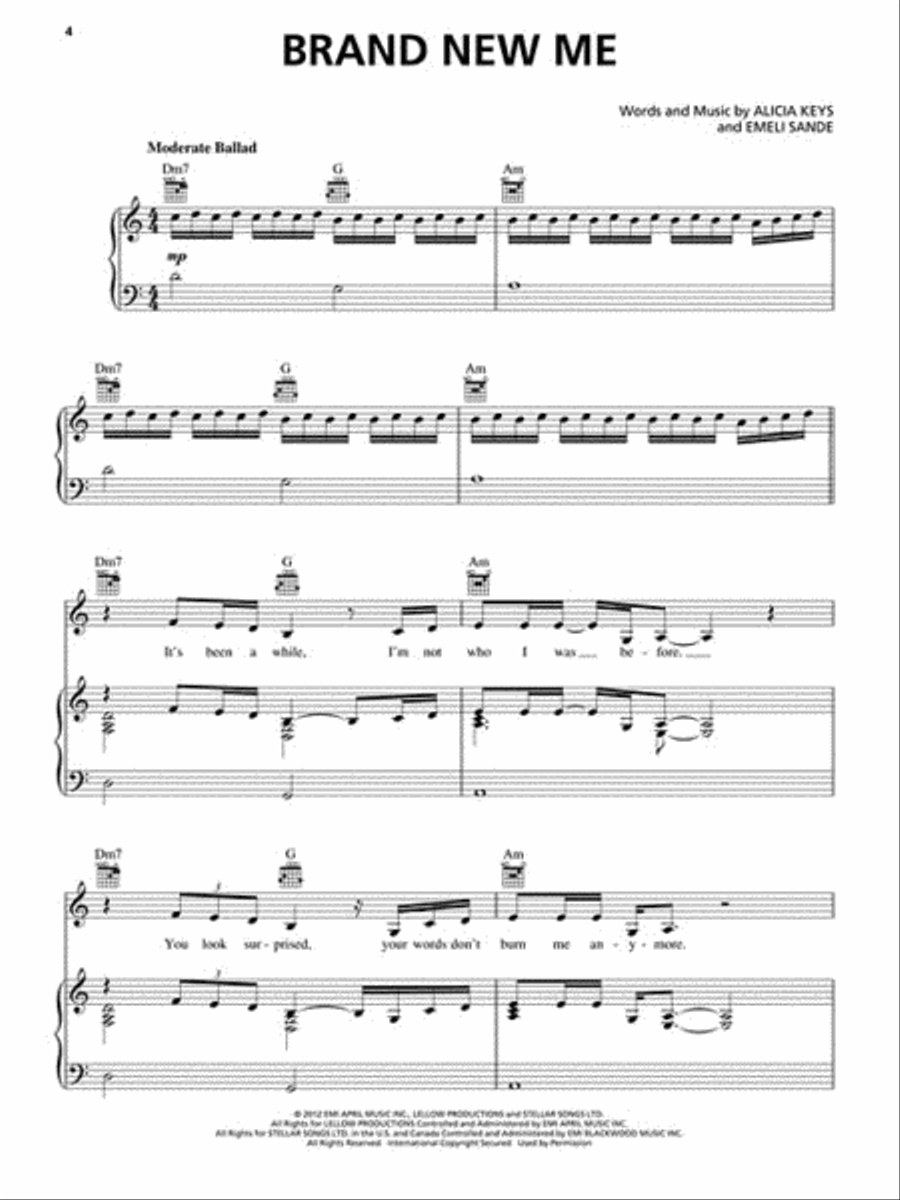 Alicia Keys – Girl on Fire Piano, Vocal, Guitar scores gallery preview page 3