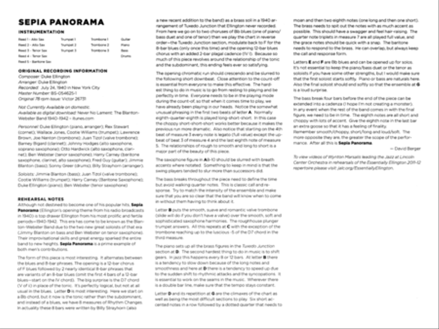 Sepia Panorama Big Band scores gallery preview page 5