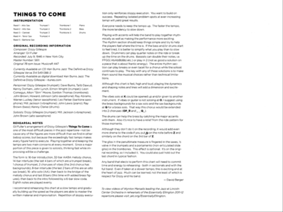 Things to Come Jazz Ensemble scores gallery preview page 5
