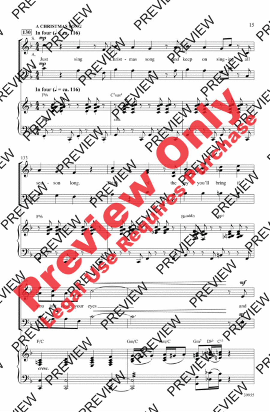 Elf: A Medley from the Broadway Musical 3-Part scores gallery preview page 15