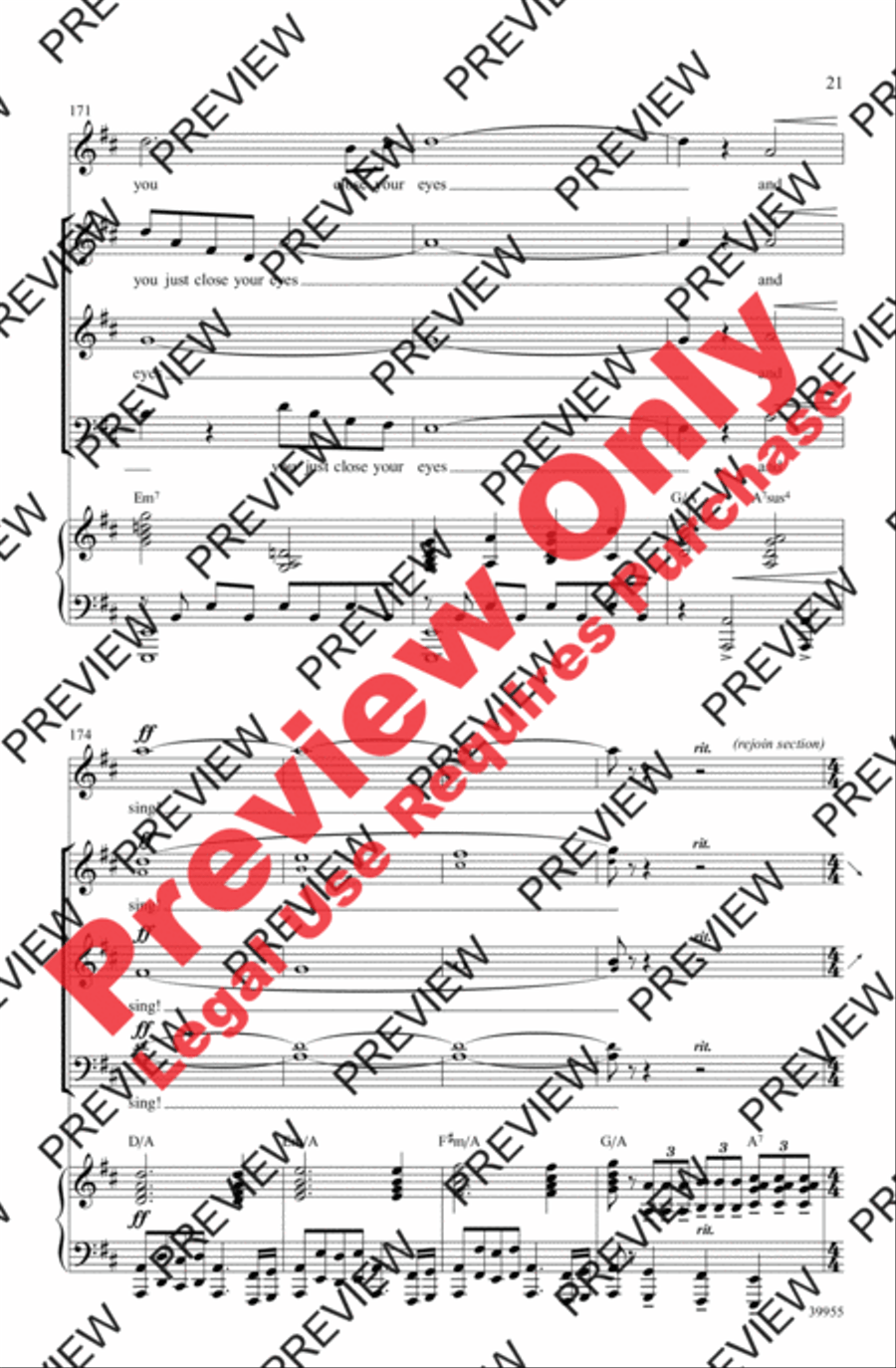 Elf: A Medley from the Broadway Musical 3-Part scores gallery preview page 21
