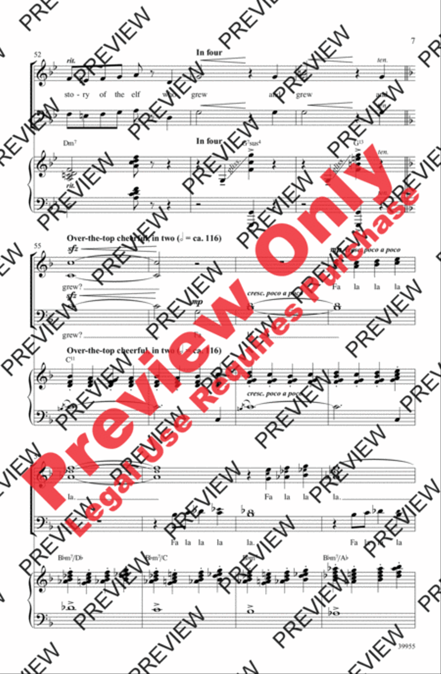 Elf: A Medley from the Broadway Musical 3-Part scores gallery preview page 7