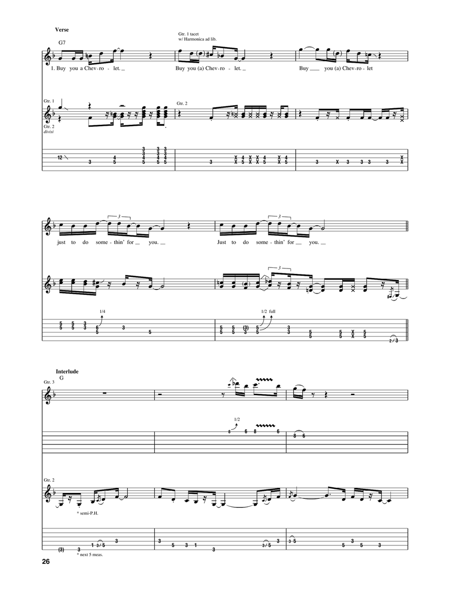 Chevrolet Chevrolet Electric Guitar scores gallery preview page 3