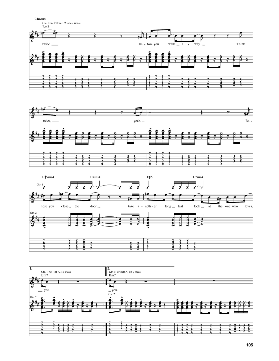 Think Twice Think Twice Electric Guitar scores gallery preview page 4
