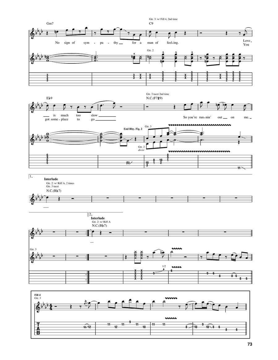 Running Out On Me Running Out On Me Electric Guitar scores gallery preview page 4