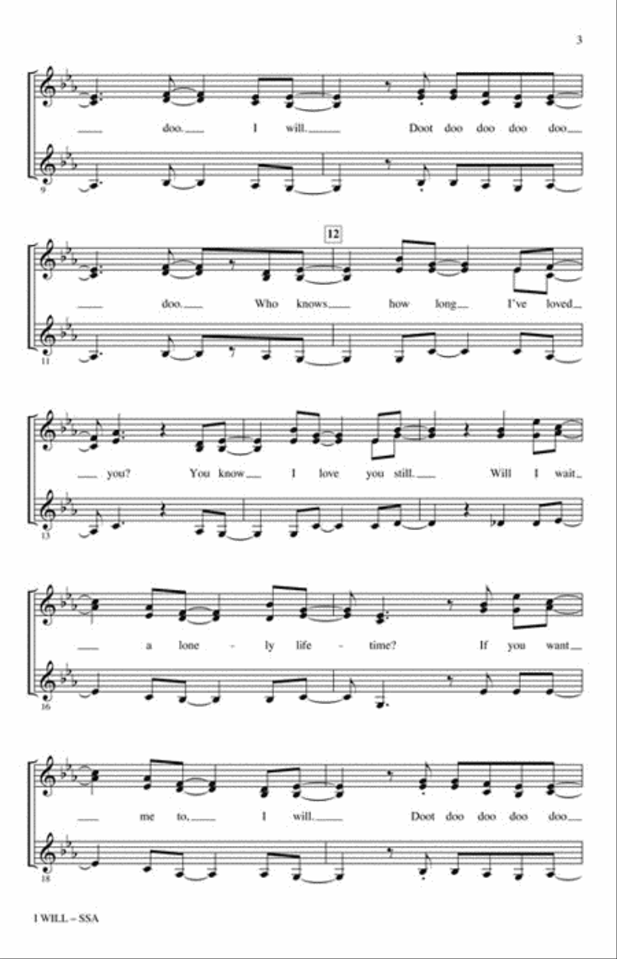 I Will I Will SSA scores gallery preview page 3