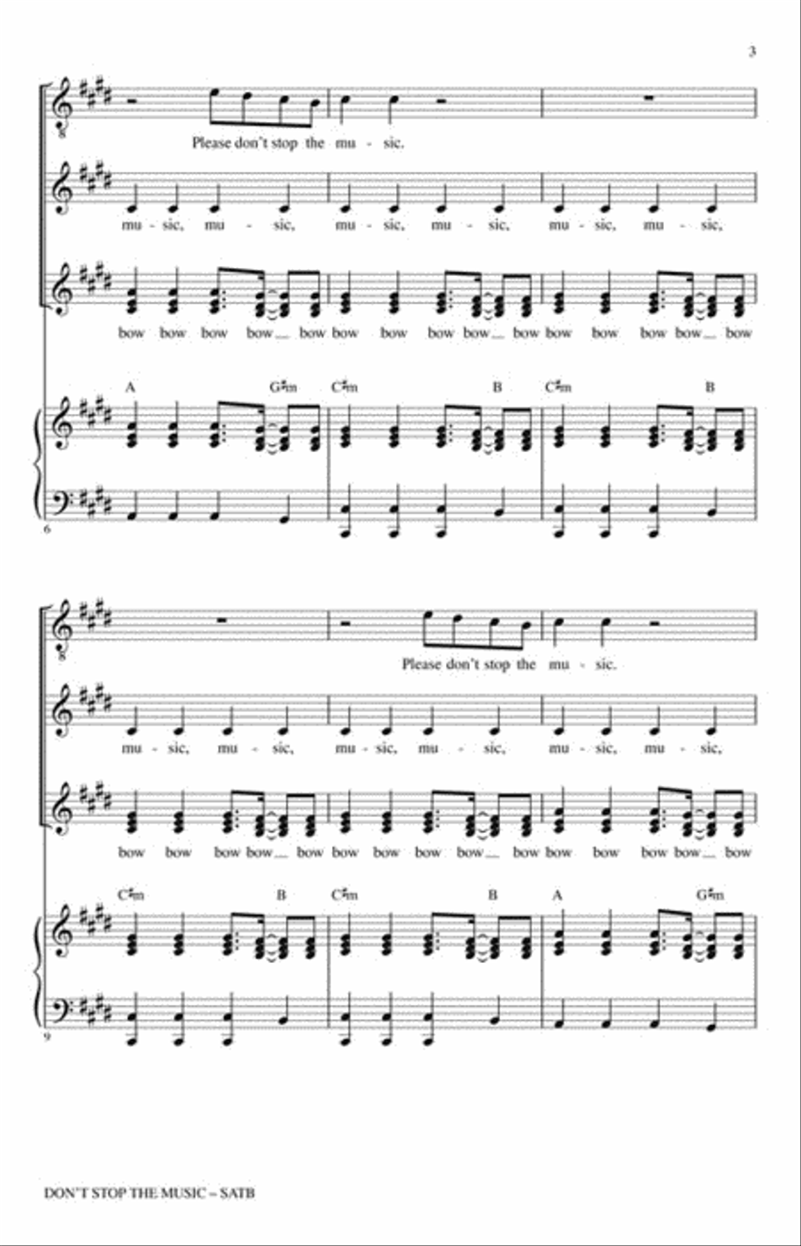 Don't Stop the Music Choir scores gallery preview page 3