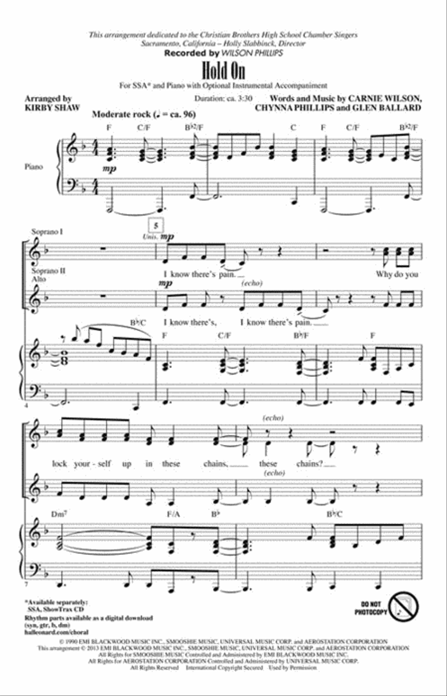 Hold On Hold On SSA scores gallery preview page 2