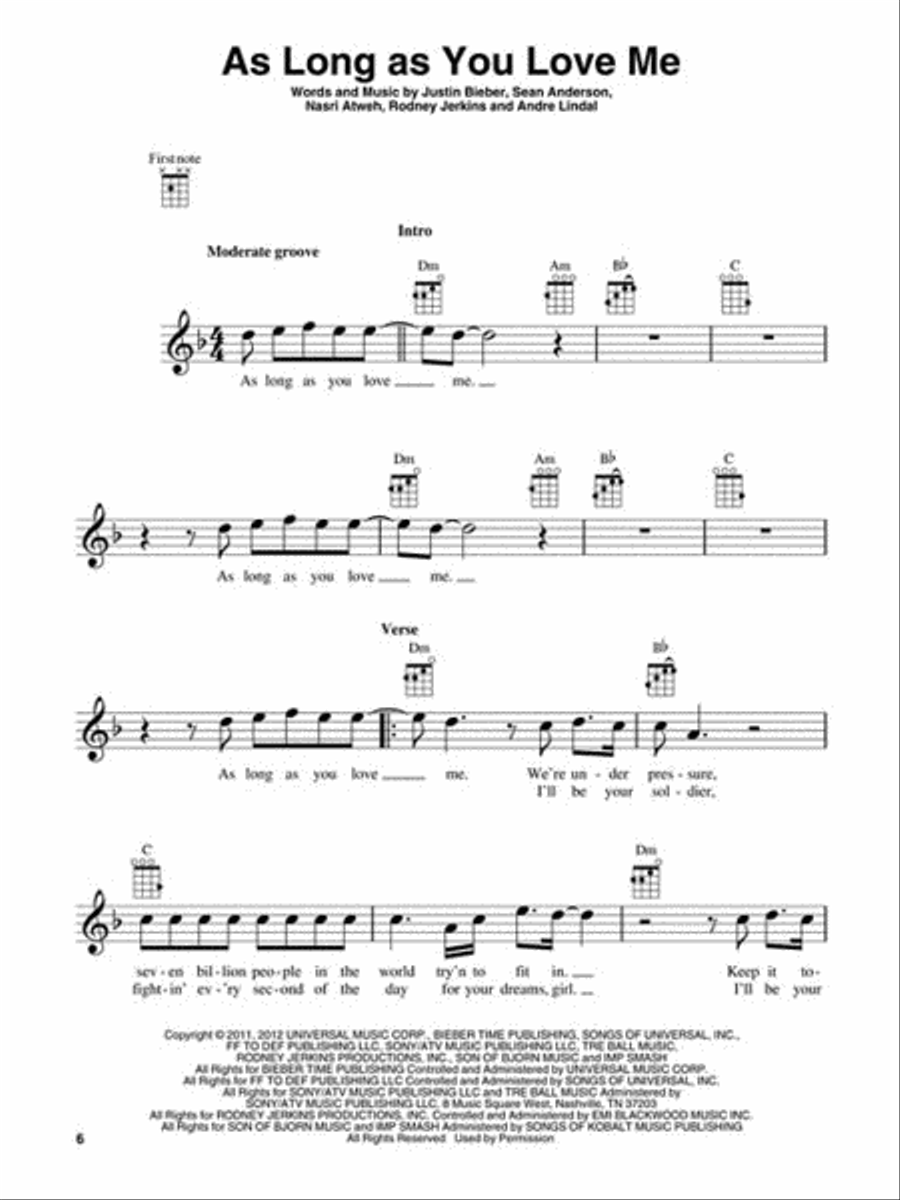 Justin Bieber for Ukulele Ukulele scores gallery preview page 3