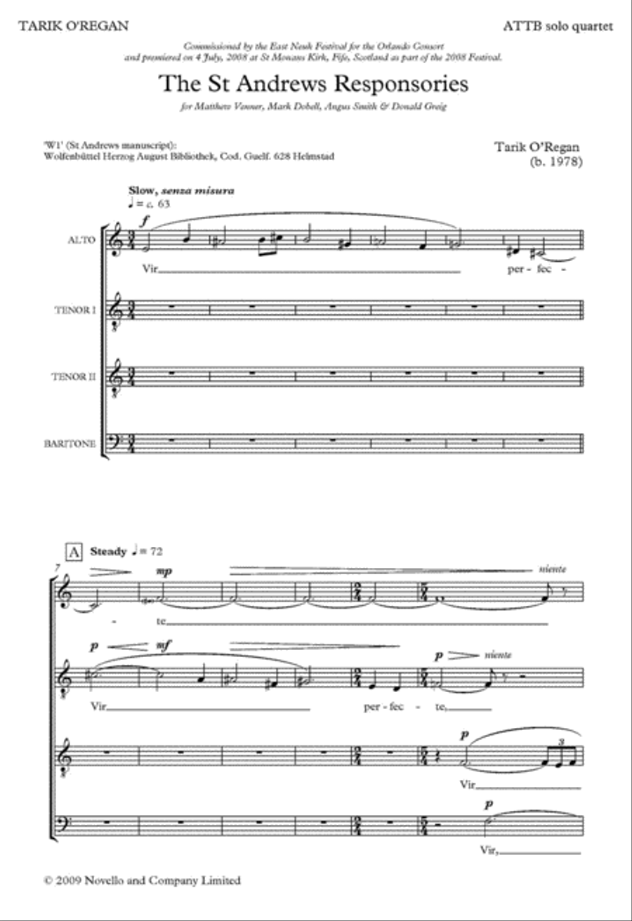 The St Andrews Responsories Choir scores gallery preview page 1