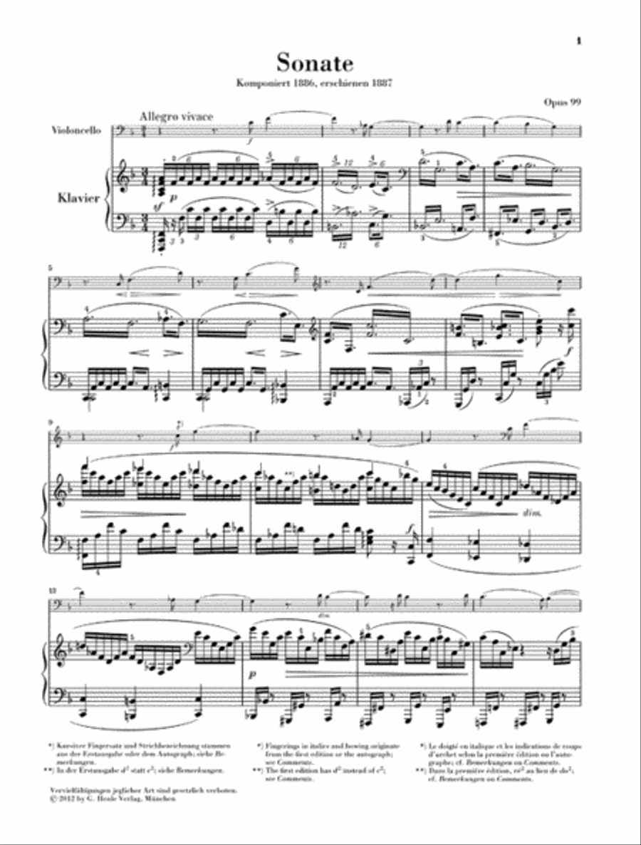 Sonata in F Major Op. 99 for Piano and Violoncello Piano Accompaniment scores gallery preview page 2