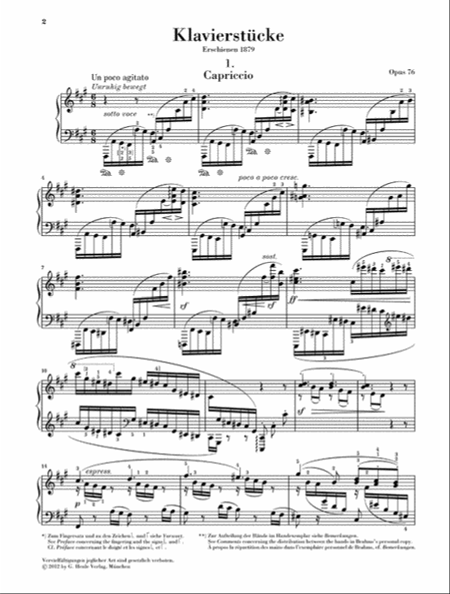 Piano Pieces Op. 76 Nos. 1-8 Piano Solo scores gallery preview page 3