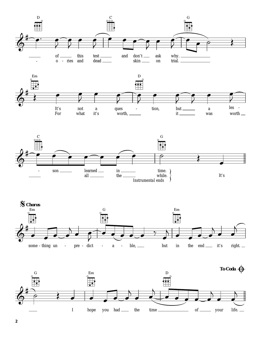 Good Riddance (Time Of Your Life) Ukulele scores gallery preview page 2