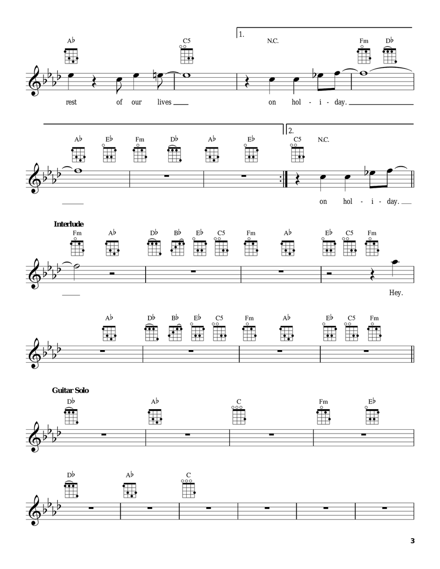 Holiday Holiday Ukulele scores gallery preview page 3