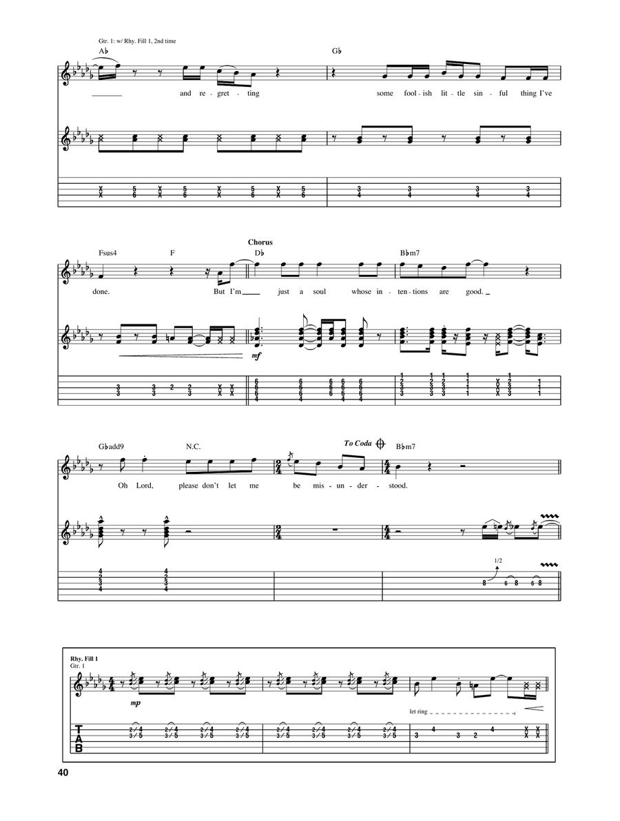 Don't Let Me Be Misunderstood Electric Guitar scores gallery preview page 4