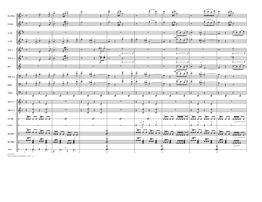 How To Train Your Dragon Part 2 - Conductor Score (Full Score) Marching Band scores gallery preview page 2