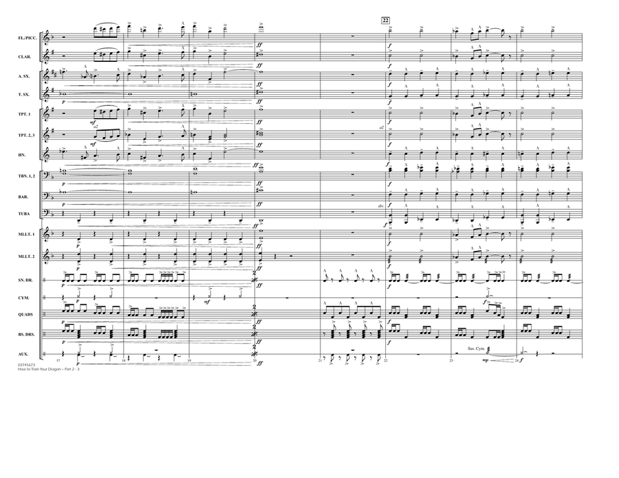 How To Train Your Dragon Part 2 - Conductor Score (Full Score) Marching Band scores gallery preview page 3