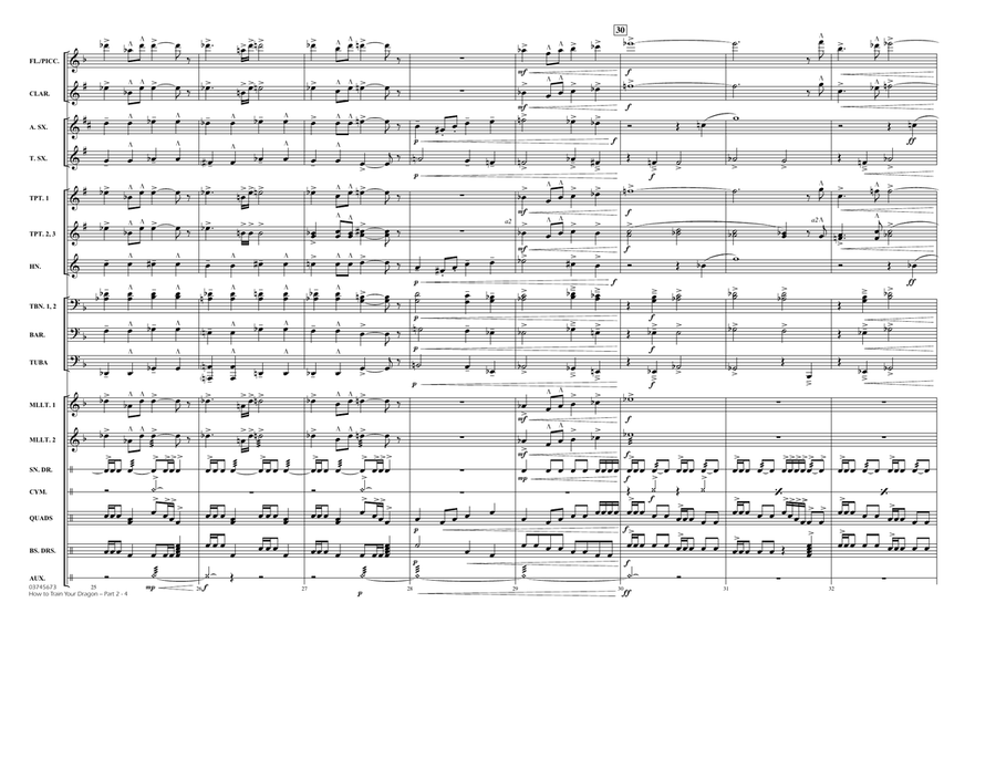 How To Train Your Dragon Part 2 - Conductor Score (Full Score) Marching Band scores gallery preview page 4