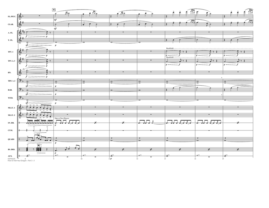 How To Train Your Dragon Part 3 - Conductor Score (Full Score) Marching Band scores gallery preview page 3
