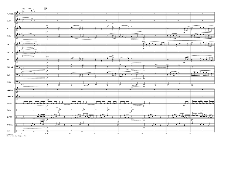 How To Train Your Dragon Part 3 - Conductor Score (Full Score) Marching Band scores gallery preview page 4