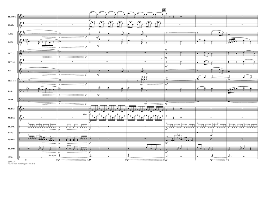 How To Train Your Dragon Part 3 - Conductor Score (Full Score) Marching Band scores gallery preview page 5