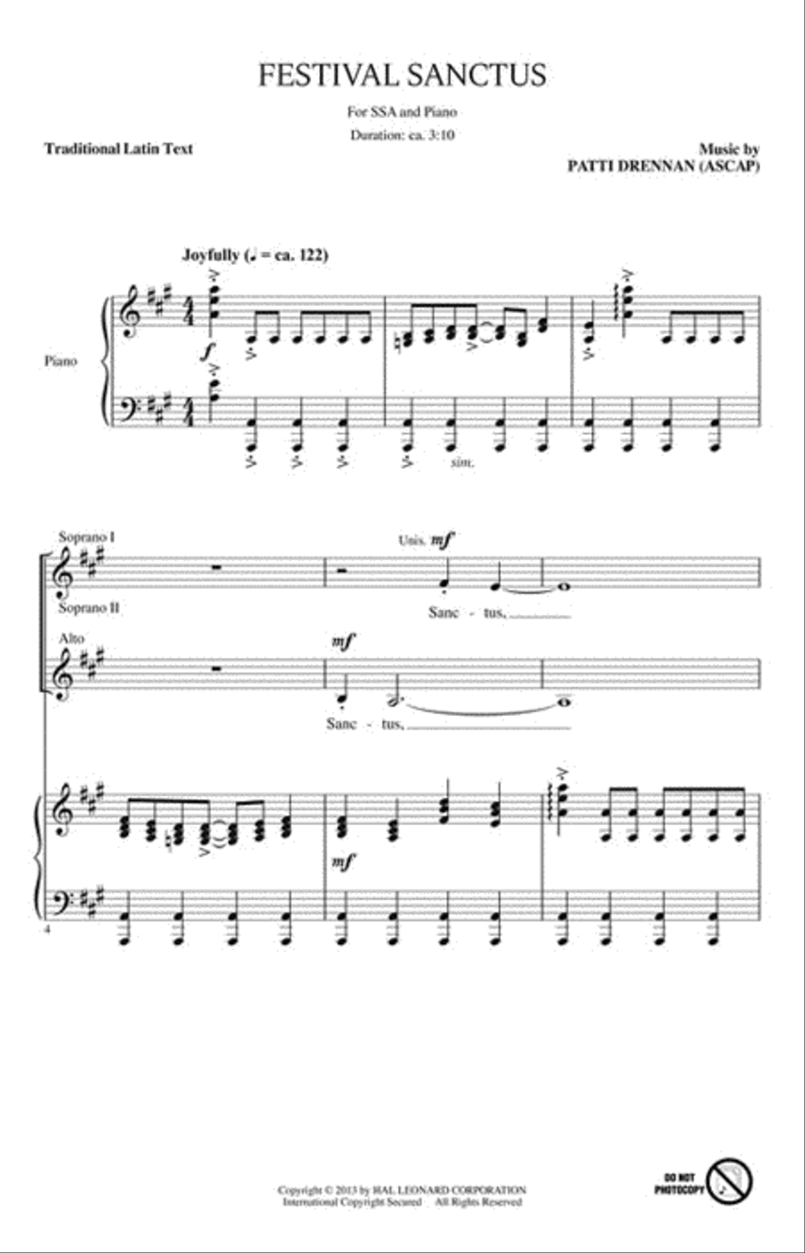Festival Sanctus Festival Sanctus SSA scores gallery preview page 2