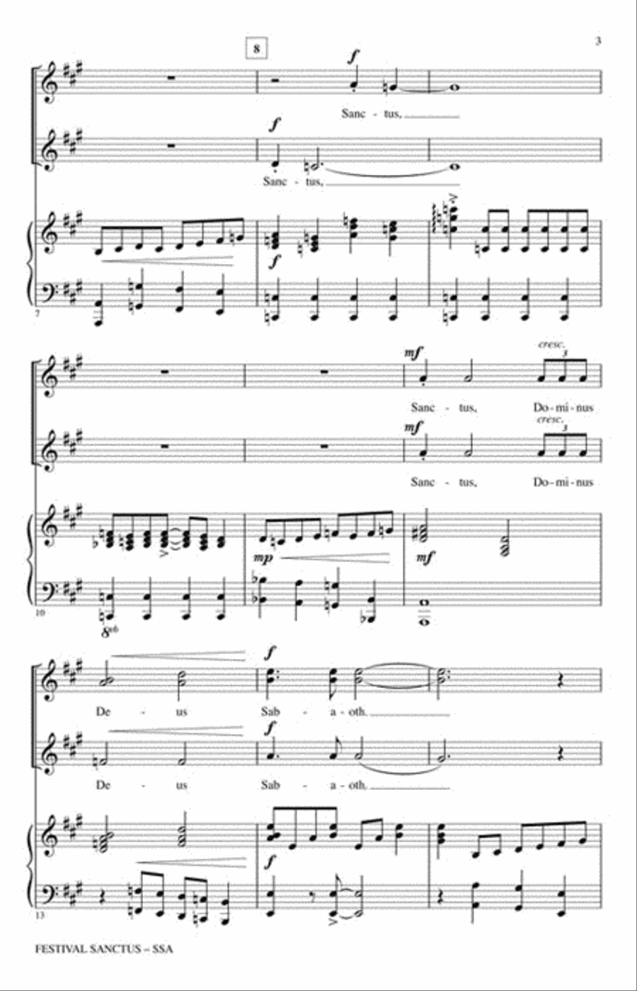 Festival Sanctus Festival Sanctus SSA scores gallery preview page 3