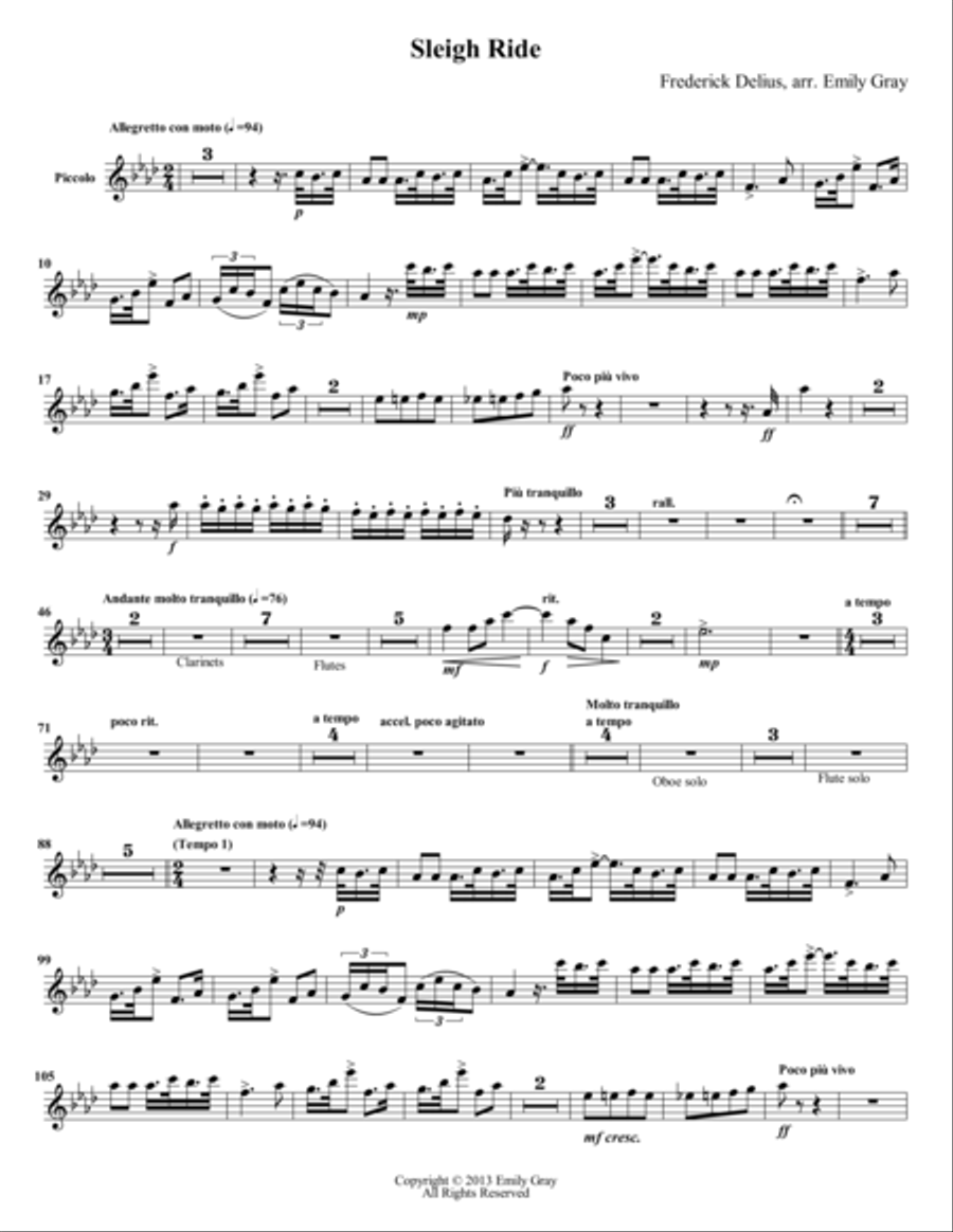Sleigh Ride (Set of Parts) Concert Band scores gallery preview page 1