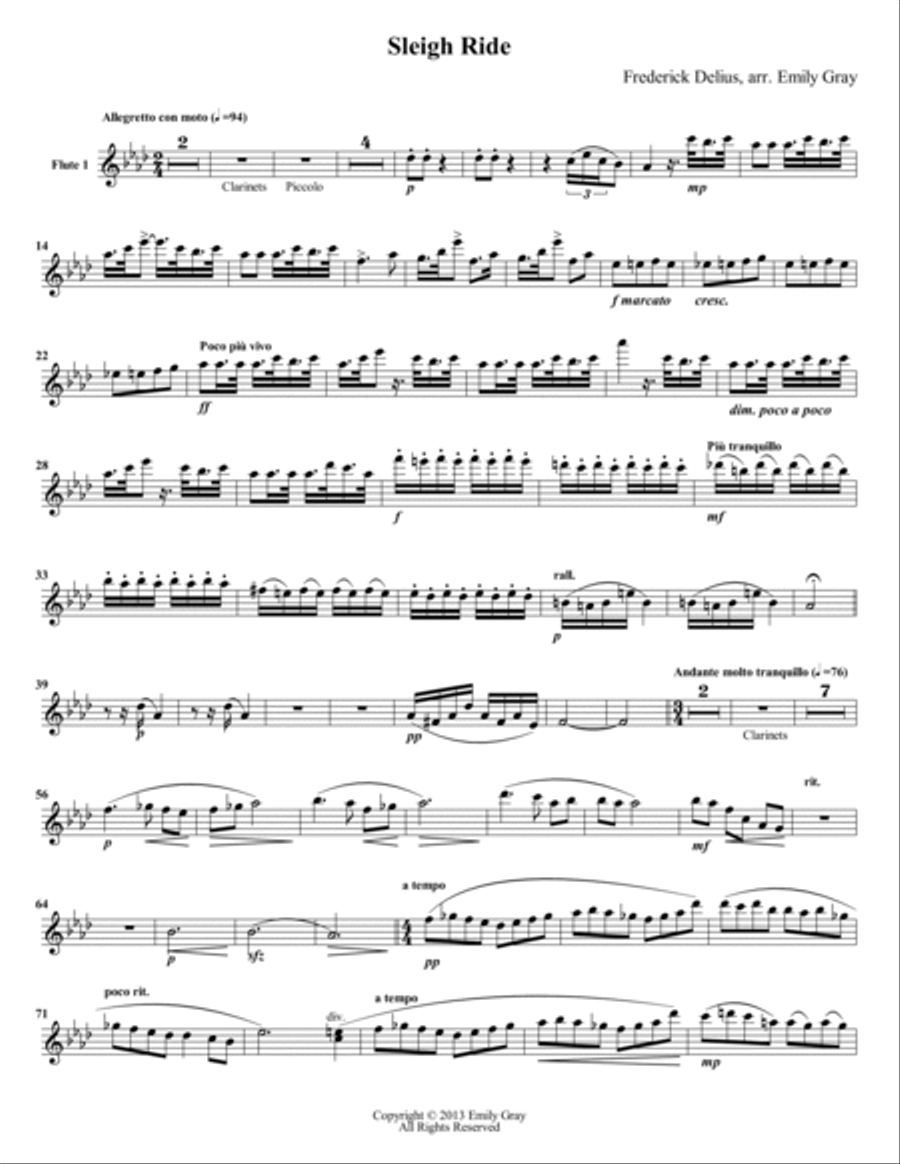 Sleigh Ride (Set of Parts) Concert Band scores gallery preview page 3