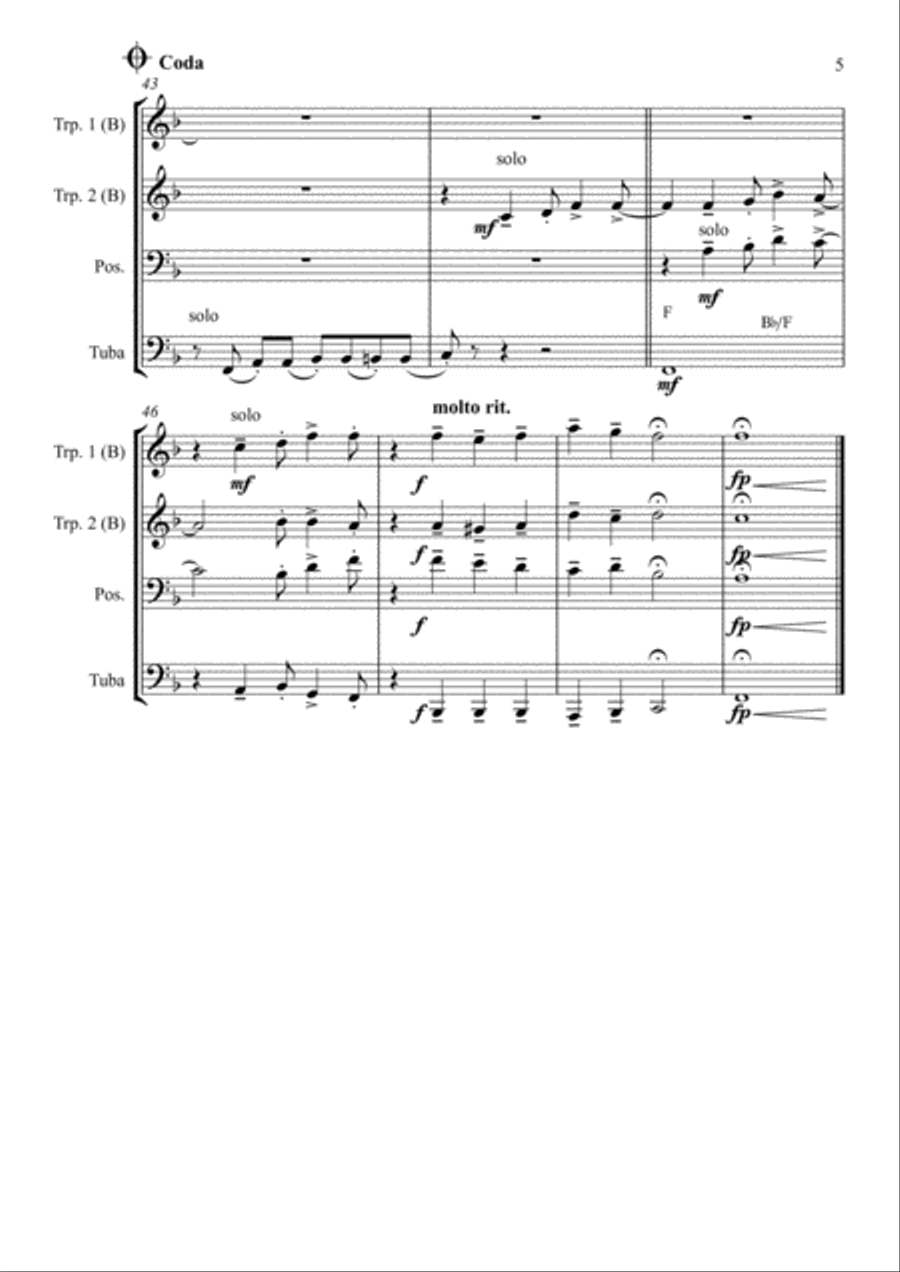 Oh happy day - Christmas Song - Gospel - Brass Quartet Brass Quartet scores gallery preview page 5