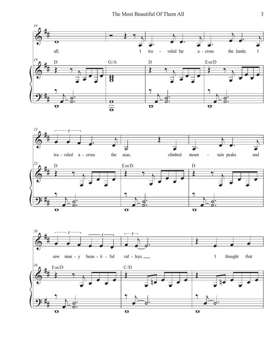 The Most Beautiful Of Them All (Baritone solo) Piano, Vocal scores gallery preview page 3