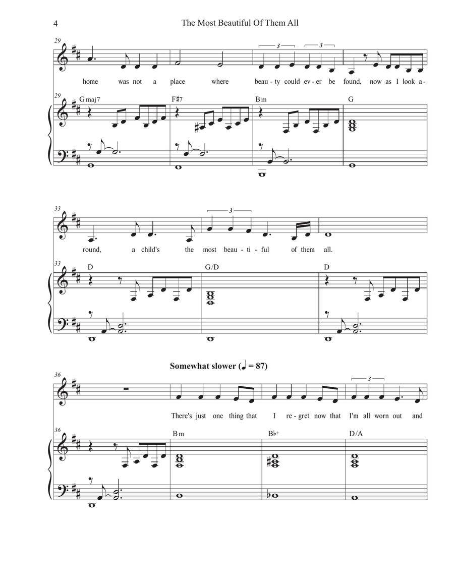 The Most Beautiful Of Them All (Baritone solo) Piano, Vocal scores gallery preview page 4