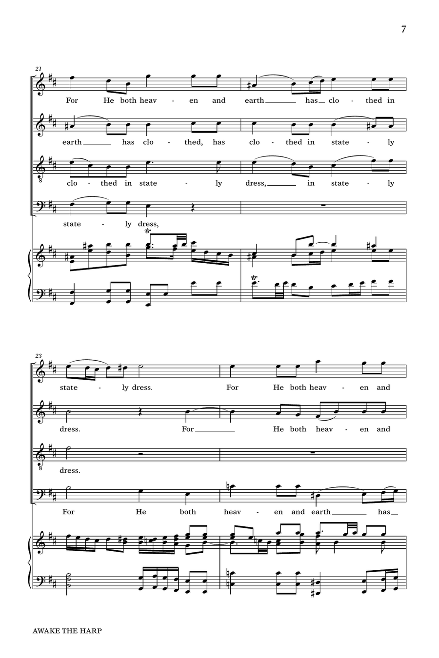 Awake The Harp Awake The Harp 4-Part scores gallery preview page 5