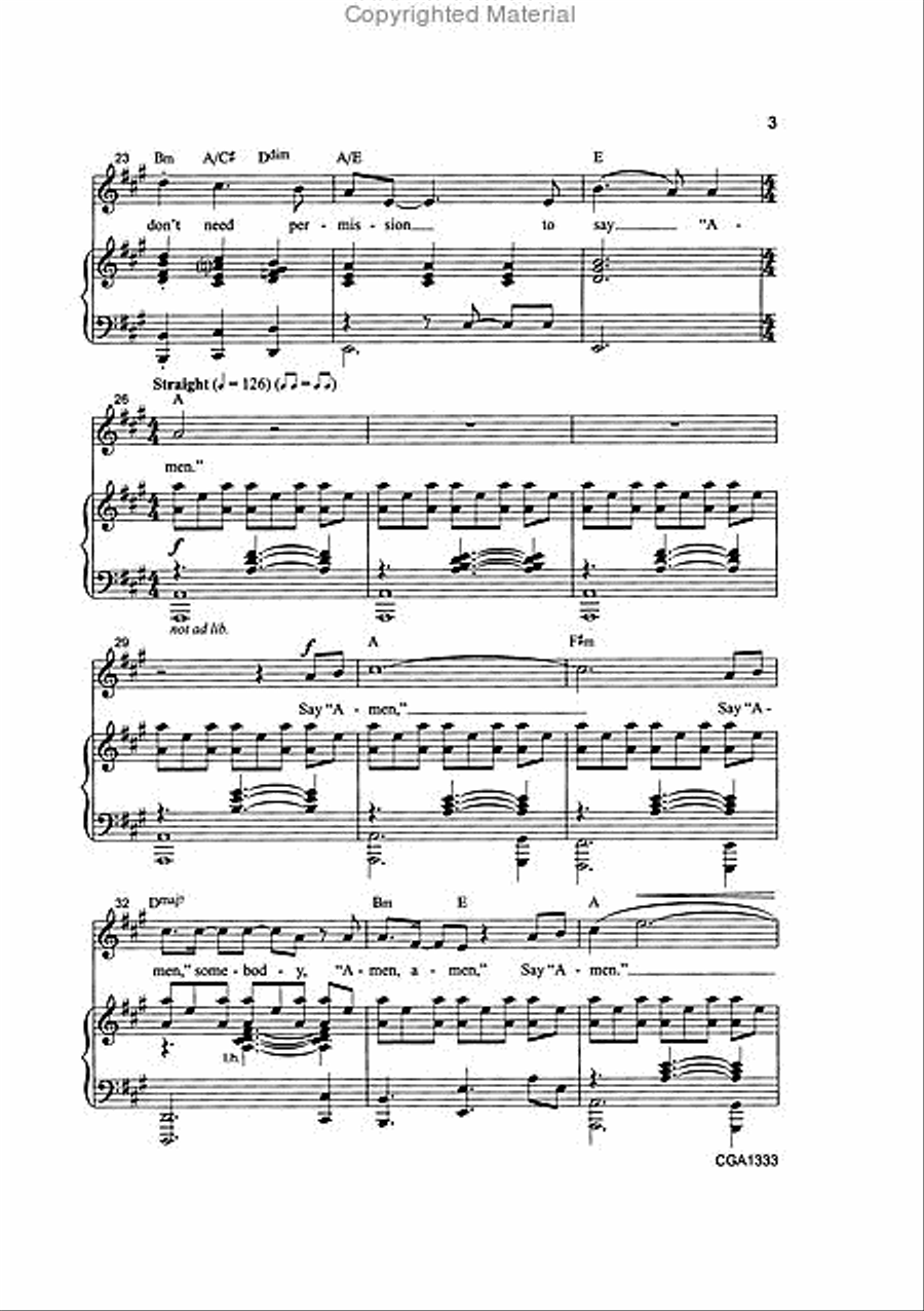 Say Amen, Somebody (SATB) 4-Part scores gallery preview page 3