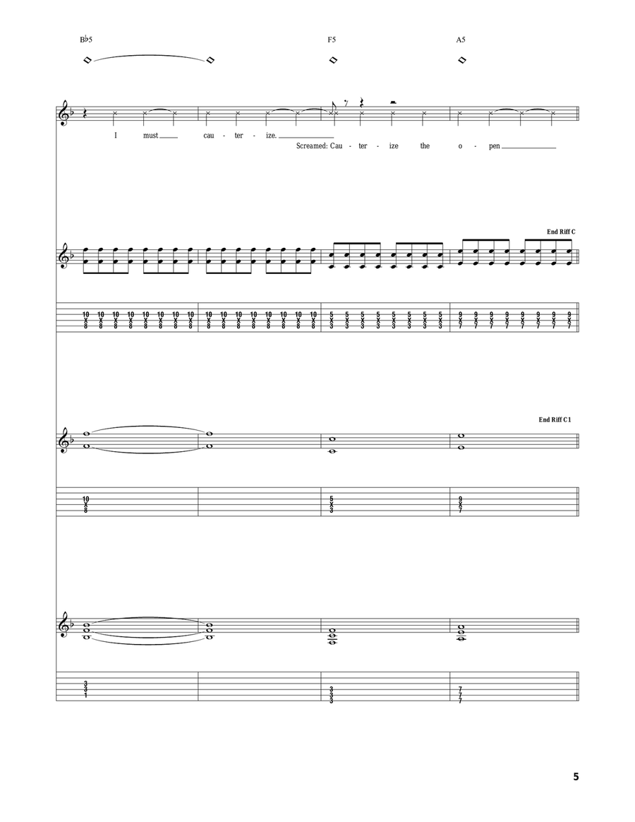 Cauterize Cauterize Acoustic Guitar scores gallery preview page 5