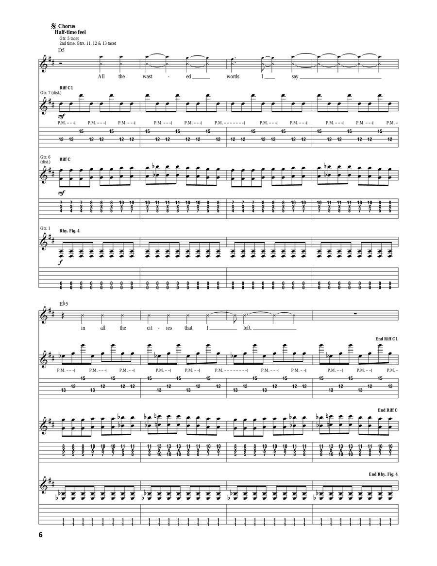 Wasted Words Wasted Words Acoustic Guitar scores gallery preview page 6