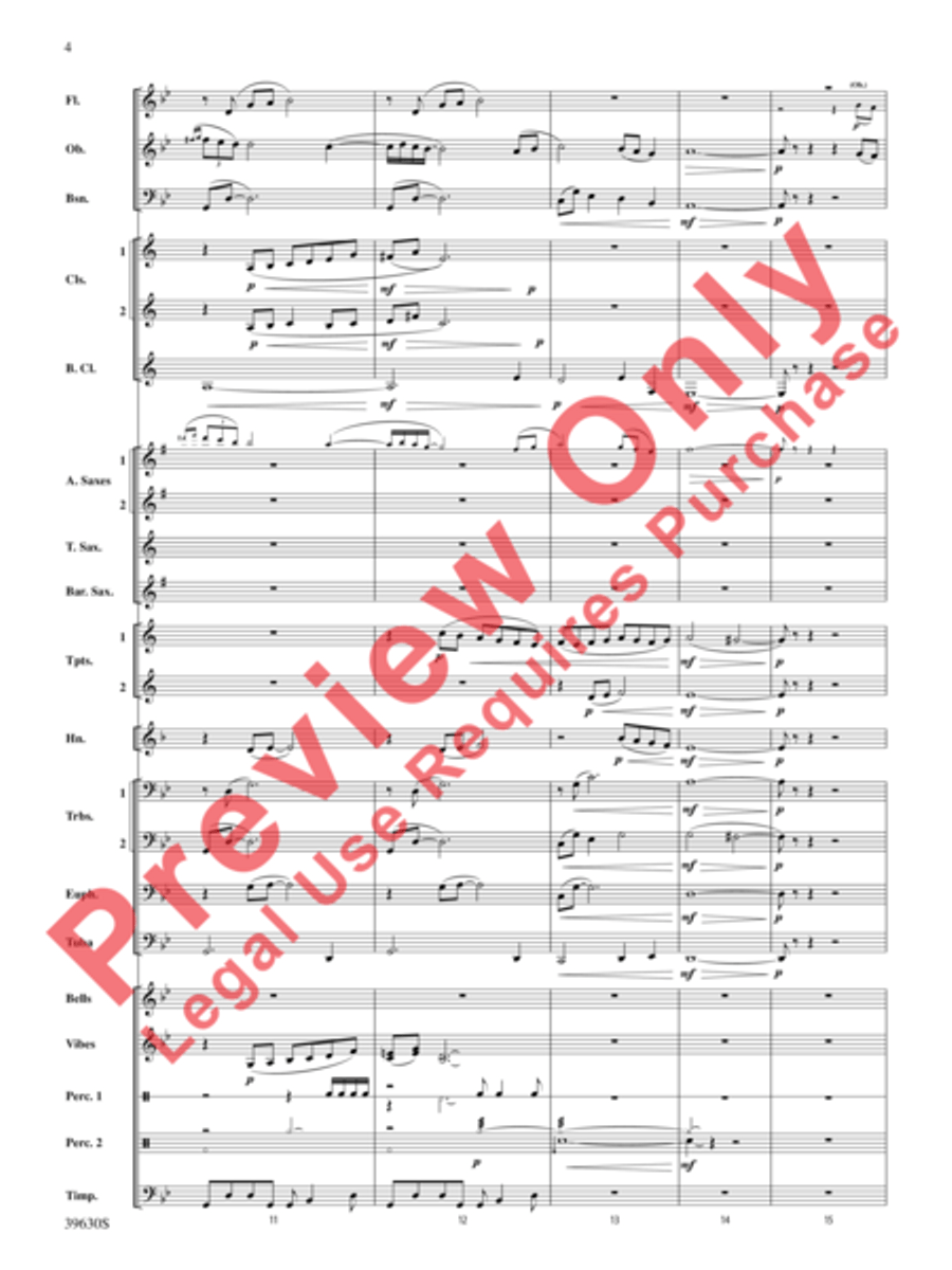 Fantasy on a Slavic Theme Concert Band scores gallery preview page 7